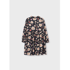 ABEL & LULA Φόρεμα Σταμπωτό Καρδιές Μαύρο 5539 - Image 4