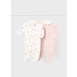 MAYORAL NEW BORN ΣΕΤ 2 ΠΥΤΖΑΜΕΣ ΒΕΛΟΥΤΕ ΡΟΖ 2777 - Image 2