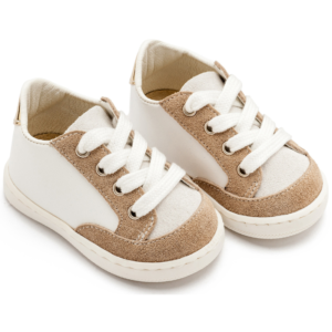 BABYWALKER ΔΕΡΜΑΤΙΝΟ ΔΕΤΟ SNEAKER PRI2120 ΛΕΥΚΟ ΜΠΕΖ - Image 1