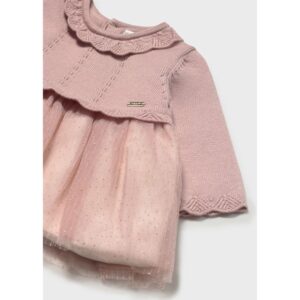 MAYORAL NEW BORN ΦΟΡΕΜΑ ΠΛΕΚΤΟ ΜΕ ΤΟΥΛΙ ΡΟΖ 2815 - Image 3